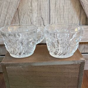 Clear Pressed Glass Teacup Set – Vintage Style
